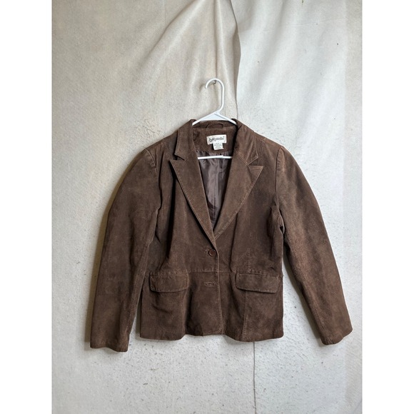 bagatelle Jackets & Blazers - Bagatelle Brown Suede Leather Blazer Jacket Womens Size 10 Two Button Lined